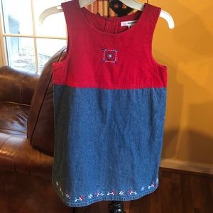 Red and Denim Tank Top Dress